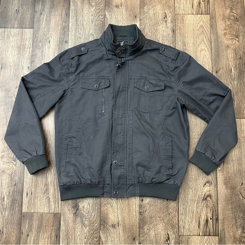 Outdoor Jacket Casual Cotton Military Cargo Jacket Men’s Gray